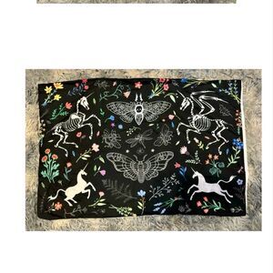 Death Moth Gothic Skull,  Botanical Flower Floral Queen Sheet Set